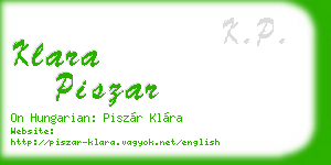 klara piszar business card