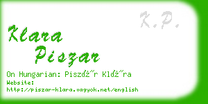 klara piszar business card